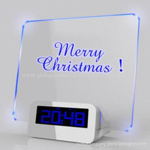 Talking desk clock with message board